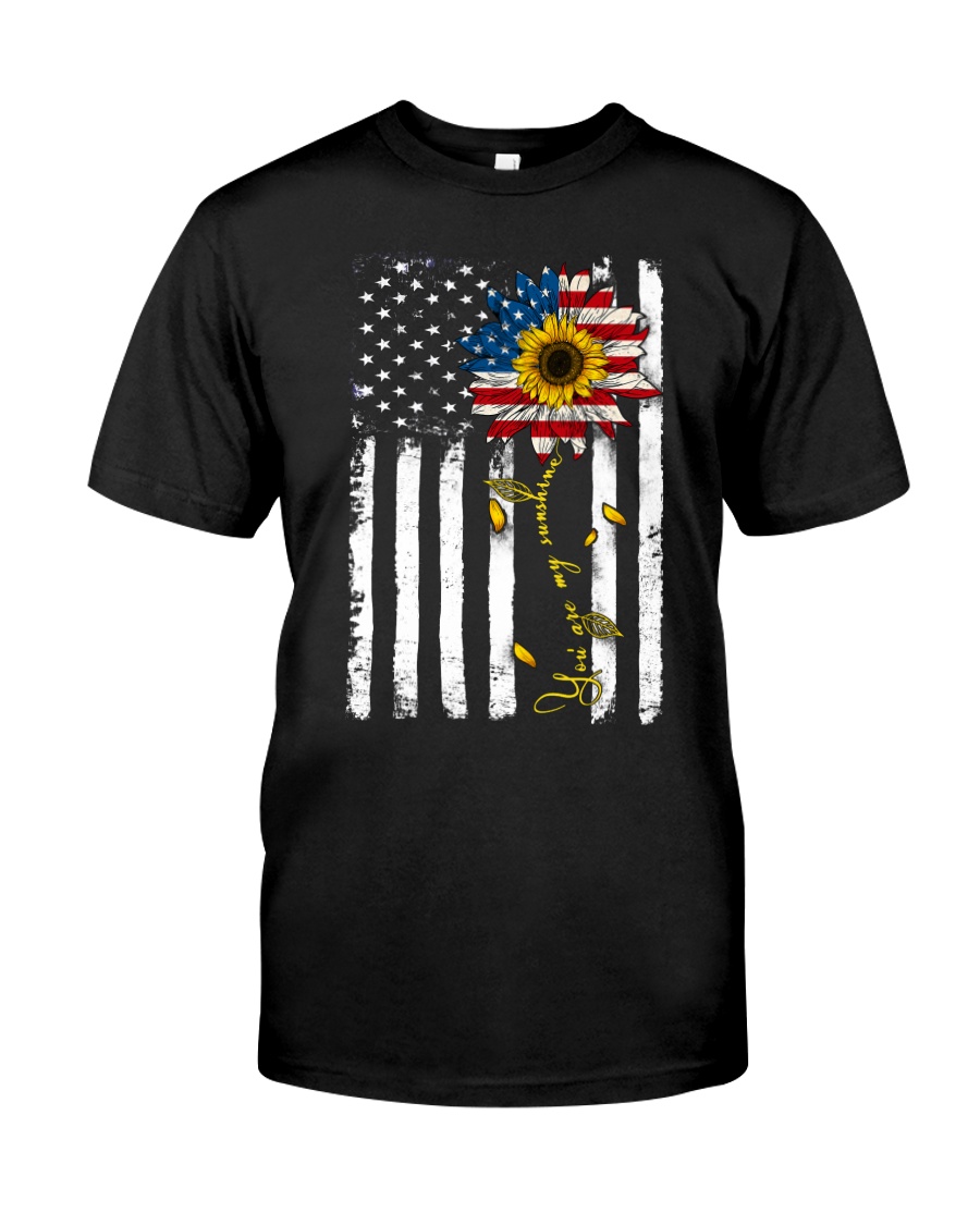 American Flag You're My Sunshine Sunflower Classic T-Shirt