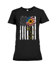 American Flag You're My Sunshine Sunflower Premium Fit Ladies Tee thumbnail