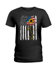 American Flag You're My Sunshine Sunflower Ladies T-Shirt thumbnail