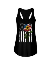 Disstresed American Flag Sunflower Ladies Flowy Tank thumbnail