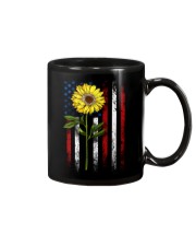 American Flag Sunflower Blue Star Red Line Mug thumbnail