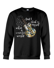 What A Wonderful World Sunflower Guitar Crewneck Sweatshirt thumbnail