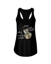What A Wonderful World Sunflower Guitar Ladies Flowy Tank thumbnail