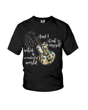 What A Wonderful World Sunflower Guitar Youth T-Shirt thumbnail