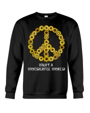 What A Wonderful World Sunflower Peace Sign Crewneck Sweatshirt thumbnail