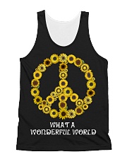 What A Wonderful World Sunflower Peace Sign All-over Unisex Tank thumbnail