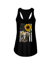 American Flag Sunflower Elephant Ladies Flowy Tank thumbnail