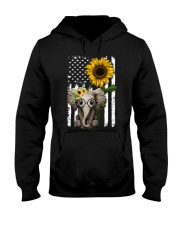 American Flag Sunflower Elephant Hooded Sweatshirt thumbnail