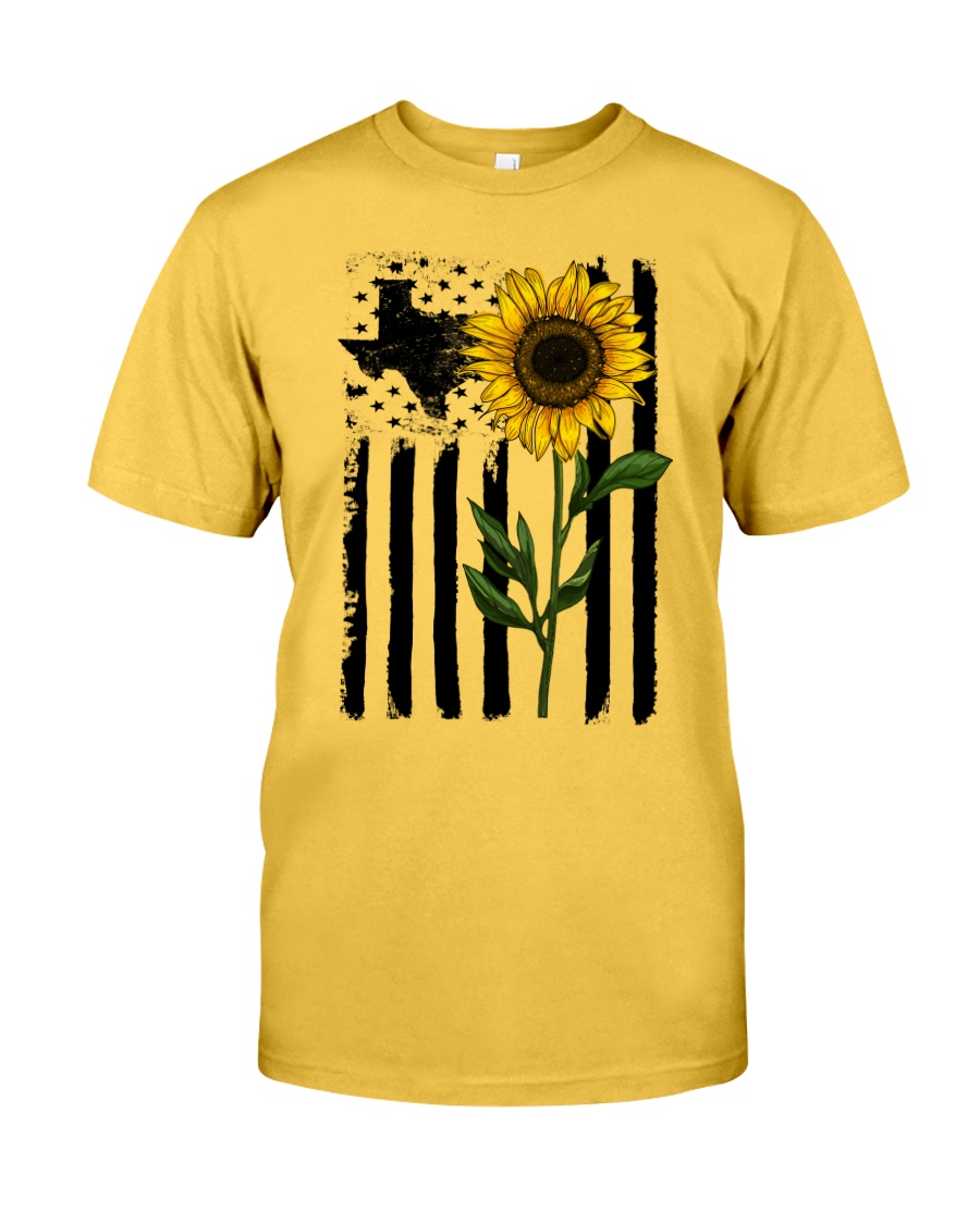American Flag Sunflower Texas Classic T-Shirt