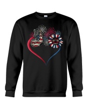 Butterfly Love Sunflower American Flag Crewneck Sweatshirt thumbnail