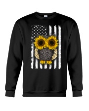American Flag Sunflower Owl Crewneck Sweatshirt thumbnail