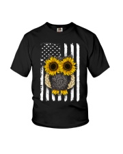 American Flag Sunflower Owl Youth T-Shirt thumbnail