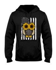 American Flag Sunflower Owl Hooded Sweatshirt thumbnail
