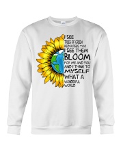What A Wonderful World Sunflower Earth Crewneck Sweatshirt thumbnail