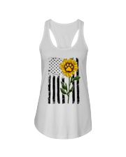 American Flag Sunflower Paw Ladies Flowy Tank thumbnail