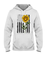 American Flag Sunflower Paw Hooded Sweatshirt thumbnail
