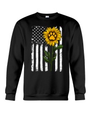 American Flag Sunflower Paw Crewneck Sweatshirt thumbnail
