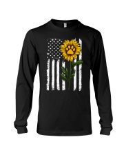 American Flag Sunflower Paw Long Sleeve Tee thumbnail