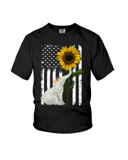 American Flag Sunflower Elephant Youth T-Shirt thumbnail