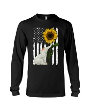 American Flag Sunflower Elephant Long Sleeve Tee thumbnail