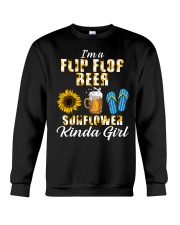 I'm A Flip Flop Beer Sunflower Kinda Girl Crewneck Sweatshirt thumbnail