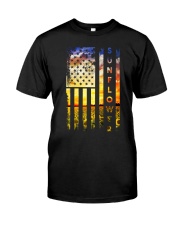 Sunflower American Flag Front Classic T-Shirt front