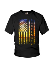 Sunflower American Flag Front Youth T-Shirt thumbnail