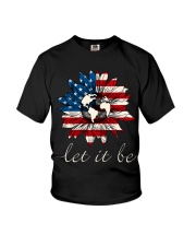 Let it Be American Flag Sunflower Youth T-Shirt thumbnail