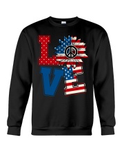 LOVE Sunflower American Flag Crewneck Sweatshirt thumbnail