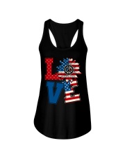 LOVE Sunflower American Flag Ladies Flowy Tank thumbnail