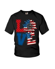 LOVE Sunflower American Flag Youth T-Shirt thumbnail