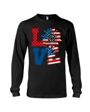 LOVE Sunflower American Flag Long Sleeve Tee thumbnail