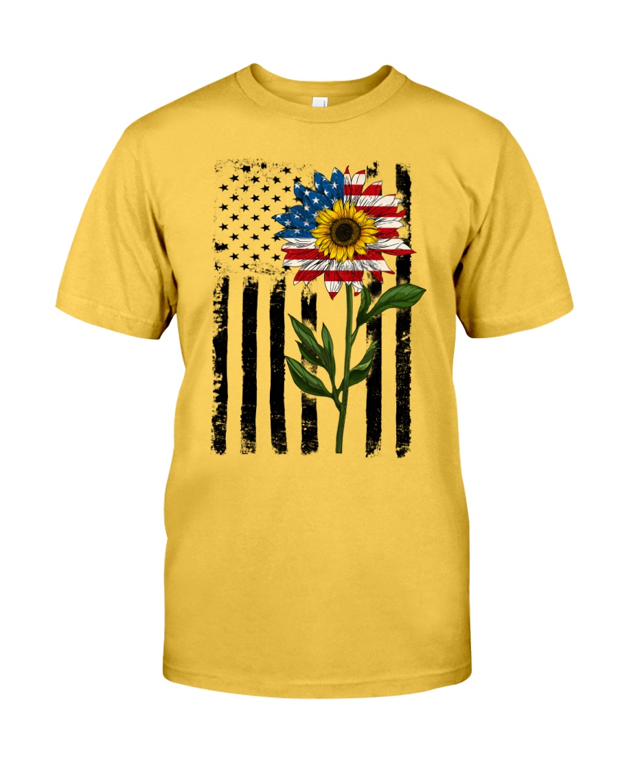 American Flag Sunflower No2 Classic T-Shirt