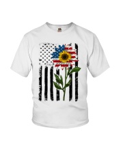 American Flag Sunflower No2 Youth T-Shirt thumbnail