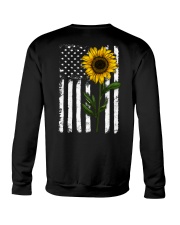 American Flag Sunflower Hippie Distressed Back Crewneck Sweatshirt thumbnail