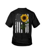 American Flag Sunflower Hippie Distressed Back Youth T-Shirt thumbnail