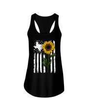 American Flag Texas Sunflower Ladies Flowy Tank thumbnail