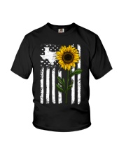 American Flag Texas Sunflower Youth T-Shirt thumbnail