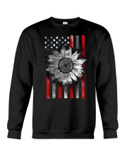 American Flag Sunflower Red Line Crewneck Sweatshirt thumbnail