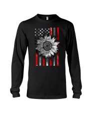American Flag Sunflower Red Line Long Sleeve Tee thumbnail