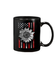 American Flag Sunflower Red Line Mug thumbnail
