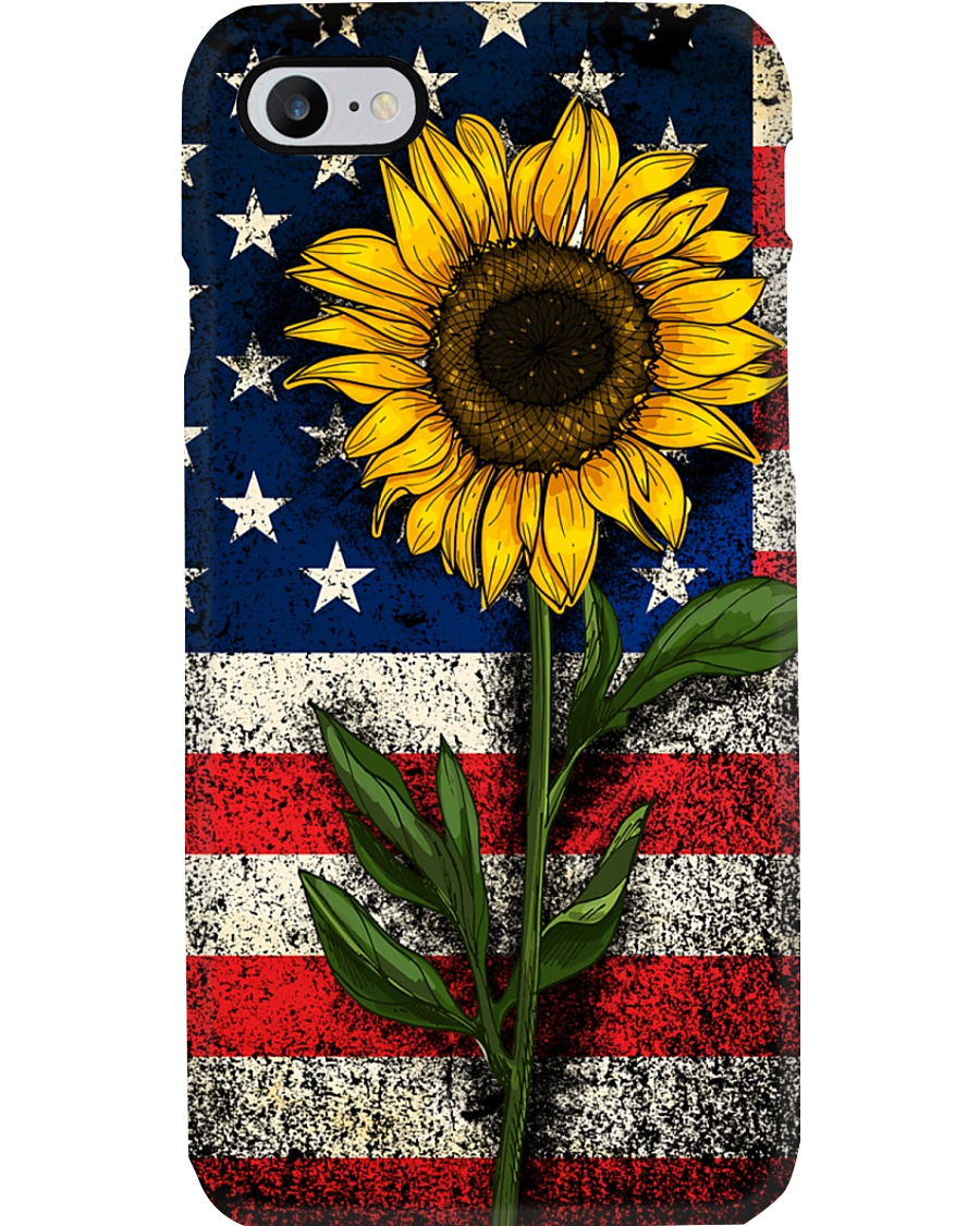 American Flag Sunflower Phone Case