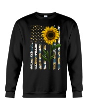 American Flag Sunflower Pattern Crewneck Sweatshirt thumbnail