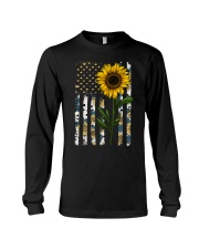 American Flag Sunflower Pattern Long Sleeve Tee thumbnail