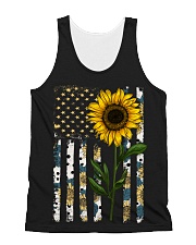 American Flag Sunflower Pattern All-over Unisex Tank thumbnail