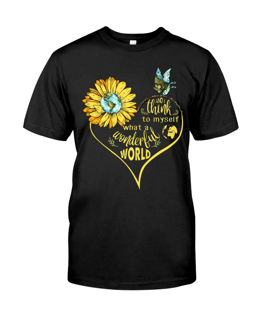 What A Wonderful World Sunflower Earth Classic T-Shirt