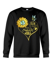 What A Wonderful World Sunflower Earth Crewneck Sweatshirt thumbnail