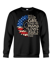 She's A Good Girl American Flag Sunflower Crewneck Sweatshirt thumbnail