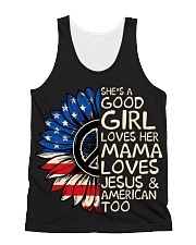She's A Good Girl American Flag Sunflower All-over Unisex Tank thumbnail