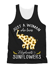 Just A Woman Who Loves Elephants And Sunflowers All-over Unisex Tank thumbnail